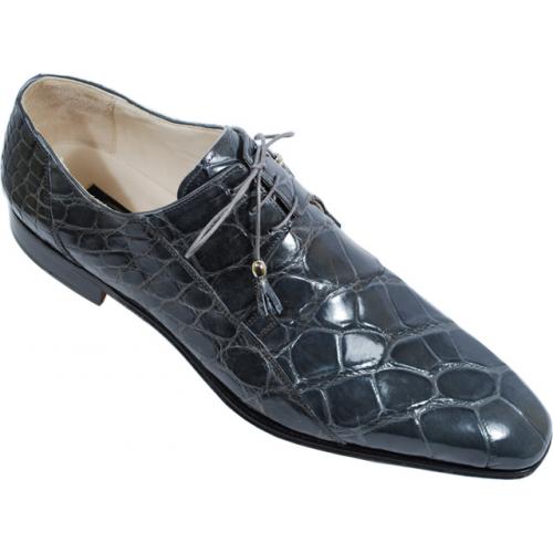 Fennix Italy 3228 Medium Grey All-Over Genuine Alligator Shoes.